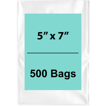 5X7 inches Clear Flat Poly Bags 2Mil Open Top (LDPE)